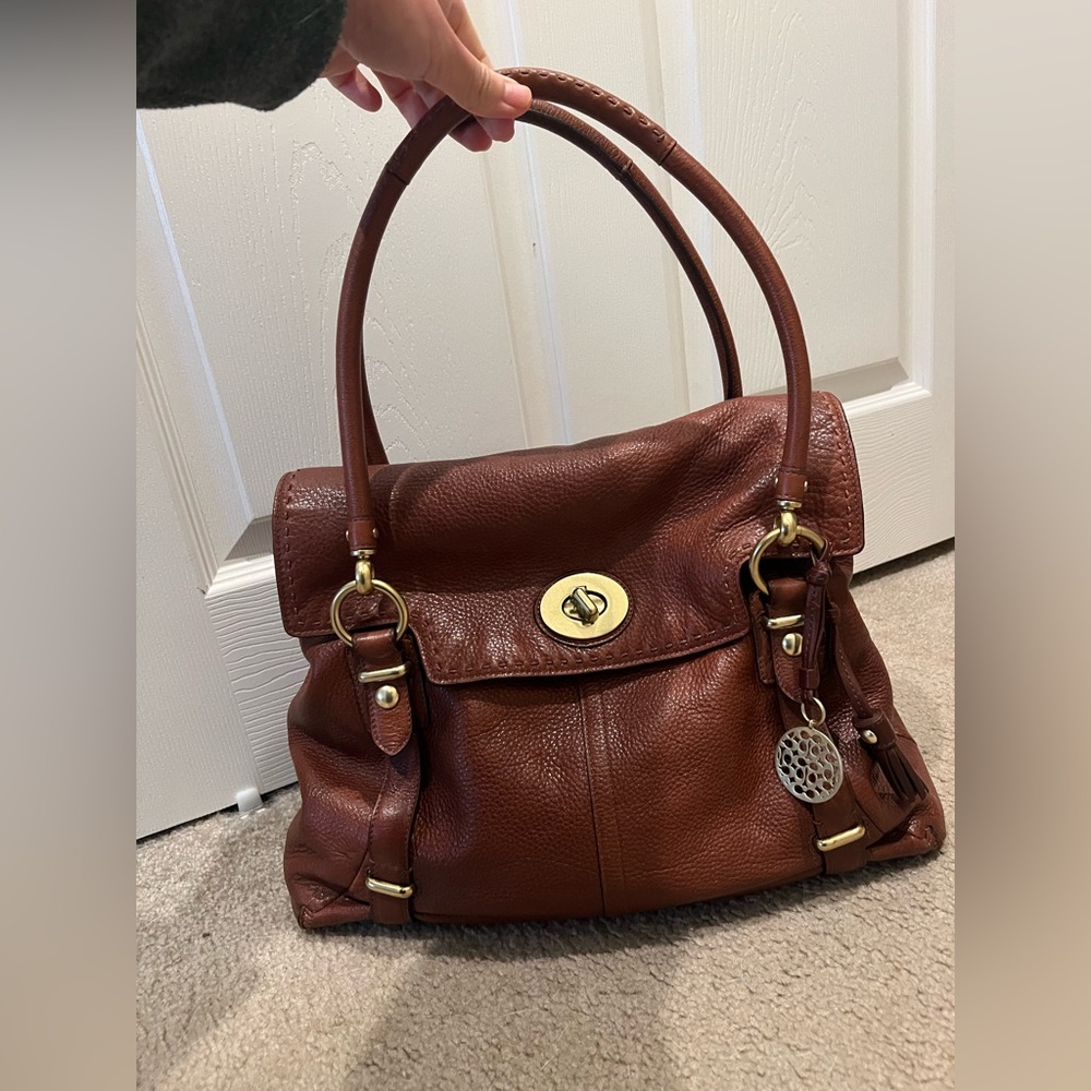 Coach Hampton XL Turnlock Flap Leather Satchel (2010)